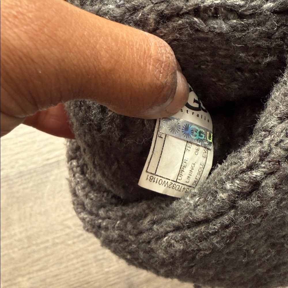 UGG Australia Classic Lattice Cardy Boot Tall Size 6 Women's Color Charcoal Grey - Picture 5 of 6